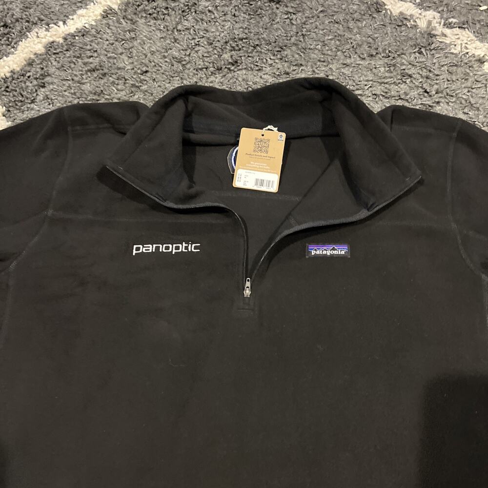 Patagonia Pullover Mens XXL Black Micro D Fleece 1/4 Zip NWT Company Logo - Picture 9 of 13